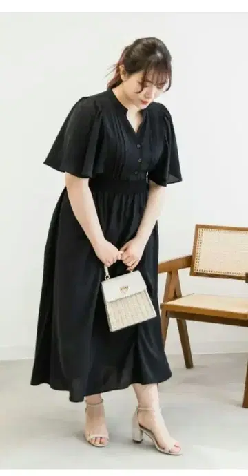 3L 반팔 블랙 셔츠 원피스