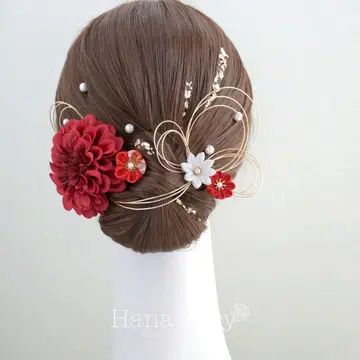 성인식, 졸업식, 후리소데, 머리 장식, 기모노, 펄, 쯔마미 세공