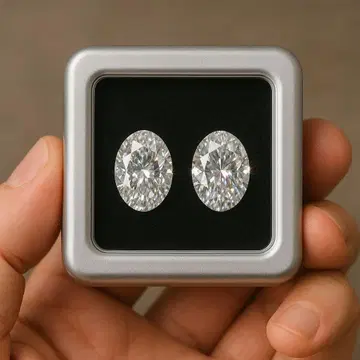 각 1.00ct D-VVS2 트윈 오벌 라보 그로운 다이아몬드