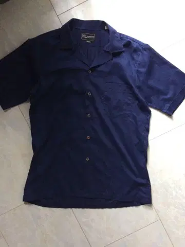 Sears 90s 셔츠 오픈 카라 셔츠 네이비