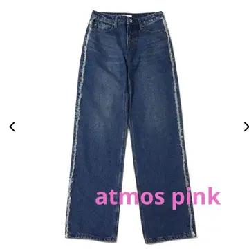 ATOMS PINK 프린지 데님 팬츠 인디고