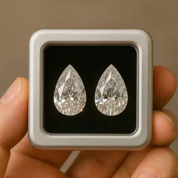 각 1.00ct D-VVS2 트윈스 페어 쉐이프 라보 그로운 다이아몬드