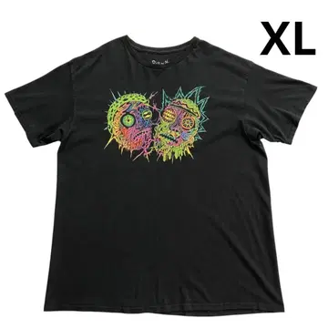 Rick&Morty 티셔츠 XL 블랙 프린트