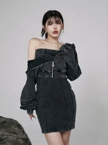 darich 로고 가죽 맨투맨 앙상블