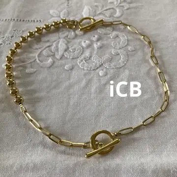iCB 아이시비 2way 메탈 목걸이 팔찌 골드