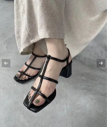 루타론 5cm 더블 T 스트랩 샌들 M