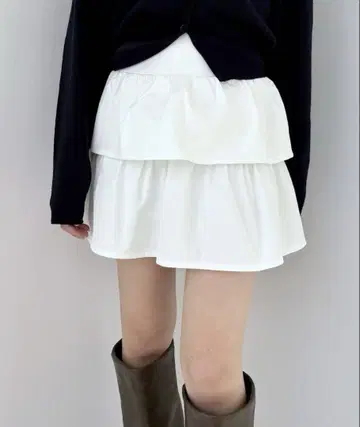 헤더 프릴 티어드 미니 스커트