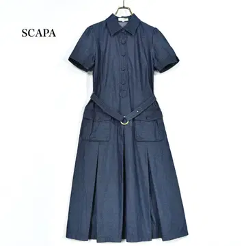 SCAPA 스카파 롱 플레어 원피스 인디고 38