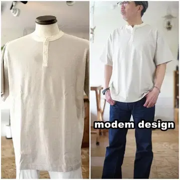 modemdesign 모뎀 디자인 반팔 티셔츠 보더 헨리넥 M