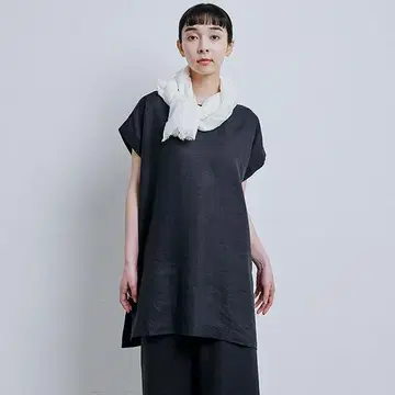 나카가와 마사시치 상점 린넨 썸머 튜닉 네이비