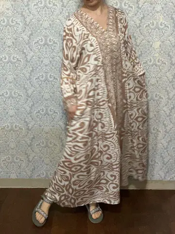 카프탄 원피스 빅 사이즈 브라운 새상품