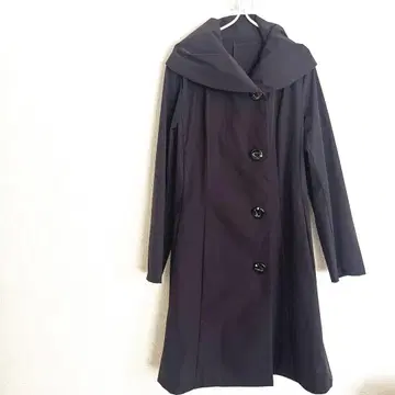 큰 옷깃 A 라인 코트 네이비 네이비