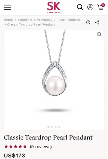 펄 펜던트 SK Jewellery 목걸이 실버 탈부착 가능