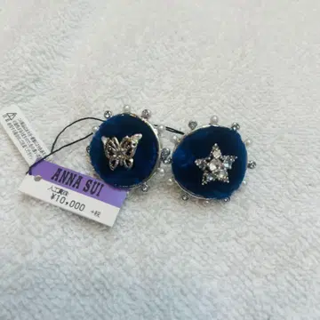 ANNA SUI 파란색 별과 나비 눈송이 귀걸이