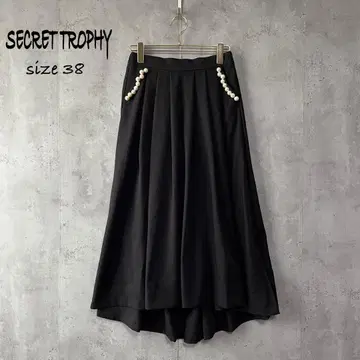 시크릿 트로피 SECRET TROPHY 펄 스커트 블랙