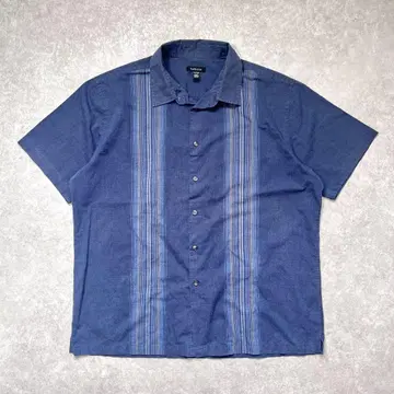 VAN HEUSEN 스트라이프 쿠바 셔츠 네이비 XL