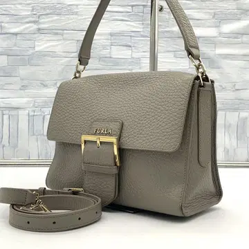 FURLA 훌라 플로우 2way 숄더백 주름 가죽 그레이