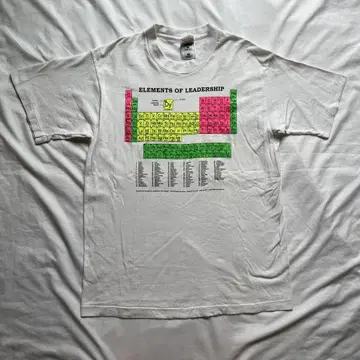 90s FRUIT OF THE ROOM 원소 기호 티셔츠 화학