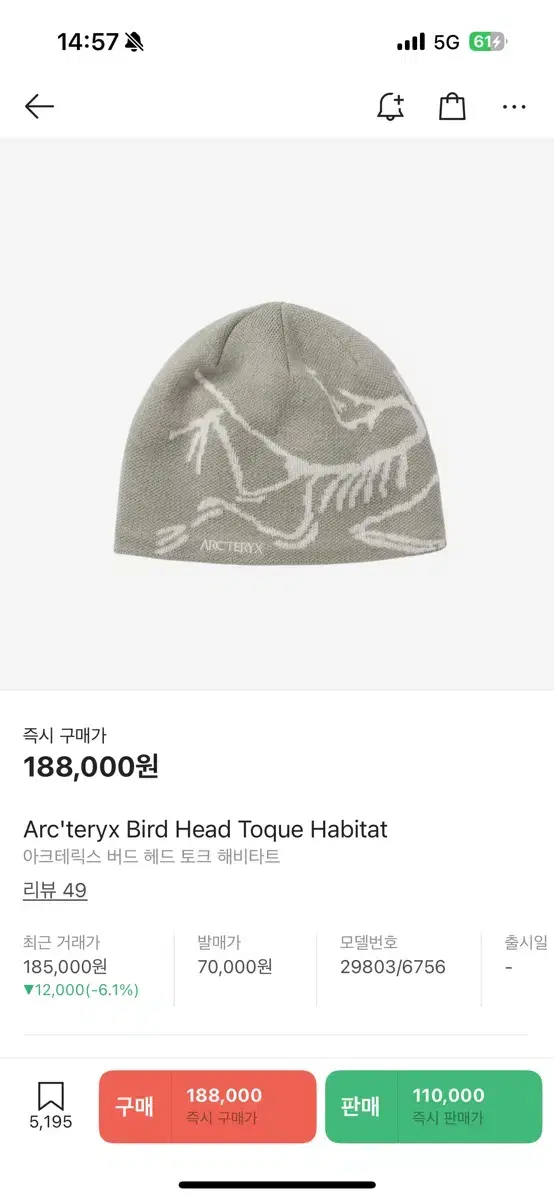 Arc'teryx Bird Head Toque Habitat