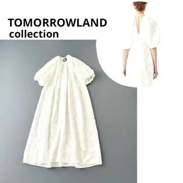 TOMORROWLAND 실크 혼방 자카드 퍼프 슬리브 원피스
