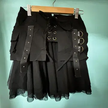 OZZON 블랙 레이어드 미니 스커트