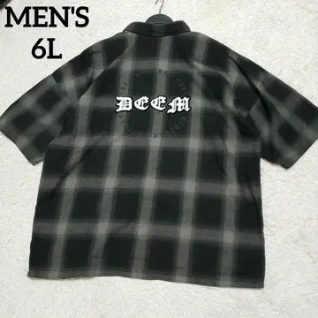 남성용 빅 사이즈 6L 반팔 체크 빅 셔츠 택 포함 새상품