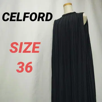 CELFORD 셀포드 플리츠 슬리브리스 롱 원피스 블랙 36