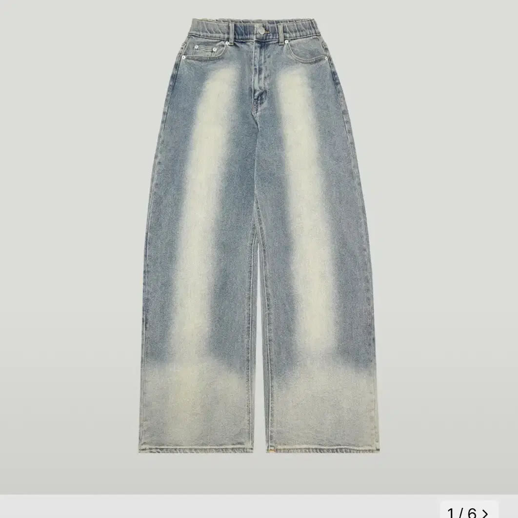 【BAON】Ruku Hidden Banding Brushed Denim Pants New) More Around Hidden Banding Wide Denim Pants, Medium