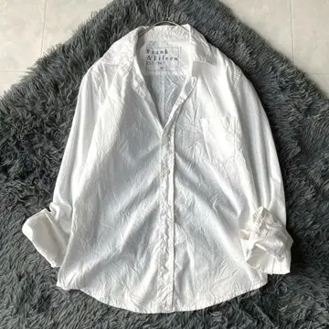 Frank&Eileen BARRY 주름 가공 화이트 셔츠 M 코튼