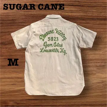 SUGAR CANE 동양 엔터프라이즈 헤링본 워크 셔츠 M 자수