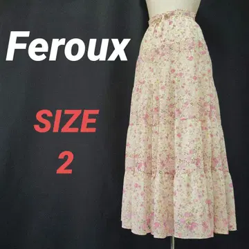 Feroux 페루 꽃무늬 롱 플레어 스커트 맥시 온워드 카시야마 올 패턴