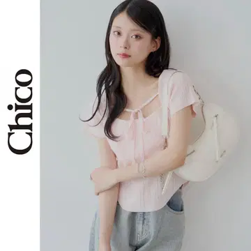 Chico 치코 볼레로 디자인 패턴 니트 핑크