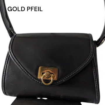 GOLDPFEIL 골드 파일 숄더백 가죽 블랙 크로스