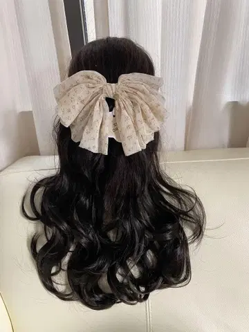 꽃무늬 리본 헤어 액세서리