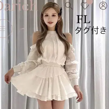 Darich 다리치 볼륨 쉬폰 미니 원피스 화이트 새상품 FL
