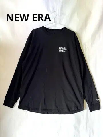 뉴에라 롱T 백 프린트 소매 자수 블랙 XL