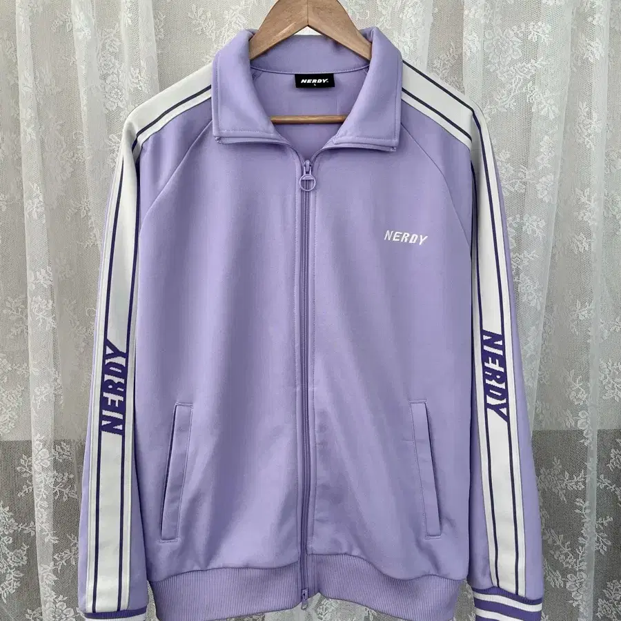 NERDY | 널디 L) Nerdy Jersey Track Top Light Purple #널디