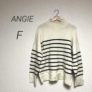 ANGIE 여성용 상의 긴팔 니트 스웨터 화이트 사이즈 F