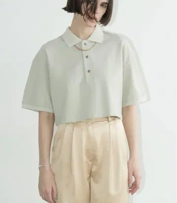 CLANE CROPPED POLO TOPS 사이즈 1 그린 새상품 미사용