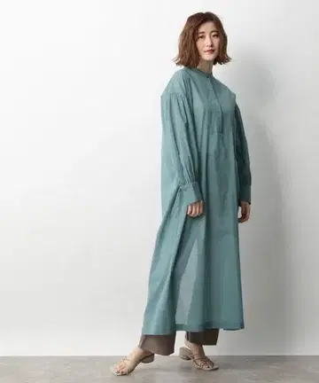 틸 긴팔 셔츠 원피스 슬릿