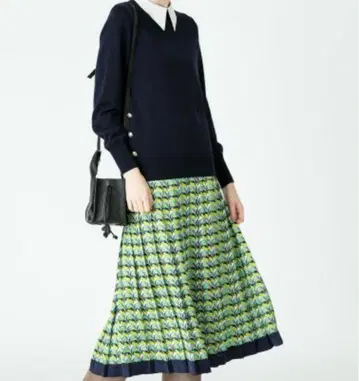 allure 플리츠 스커트 그린