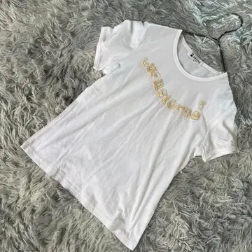 PICONE 피코네 비쥬 자수 티셔츠 스트레치 화이트 여성 S