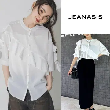 택 포함 새상품 JEANASIS 새시 프릴 셔츠 SS 완판템 인기 상품