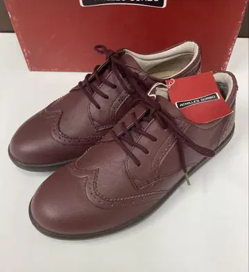 아킬레스 솔 (22.5cm) 보르도 천연 가죽 스니커즈