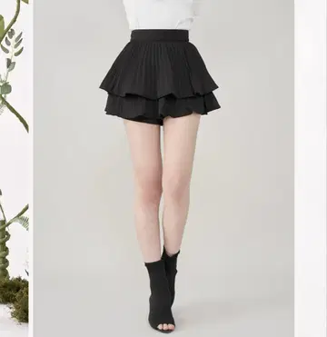 다리치 Darich 내로우 플리츠 티어드 미니 스커트 BLK M
