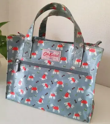 Cath Kidston 강아지 테리어 패턴 스탠리 핸드백 스카이블루