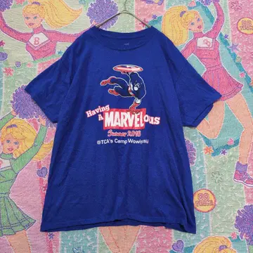 MARVEL 캡틴 아메리카 이벤트 티셔츠 반팔 수입 구제 의류 파랑 블루