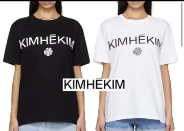 KIMHEKIM 로고 장미 반팔 티셔츠 블랙