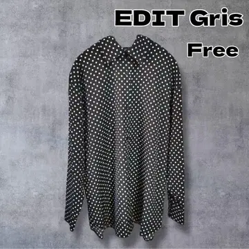 EDIT Gris 그리 도트 무늬 셔츠 블라우스