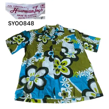 Hawaiian Togs 구제 의류 프린트 알로하 셔츠 꽃무늬